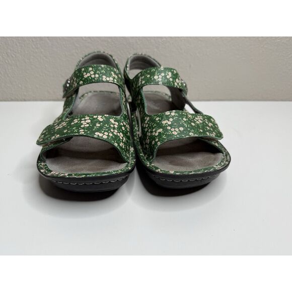 Alegria Beckie Sandals Size 38 8 8.5 Green Acres Floral Leather Platform Shoe - Picture 5 of 11